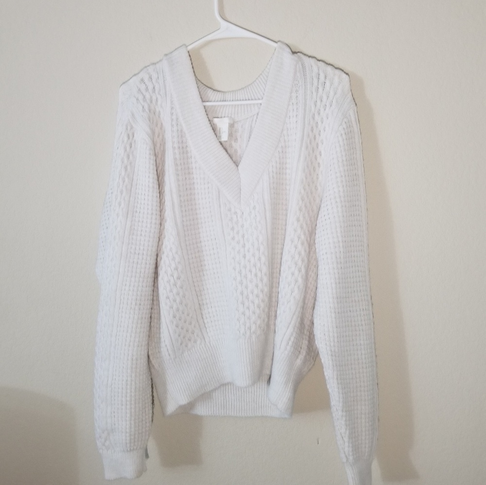 H&M Women's White Sweater Size S